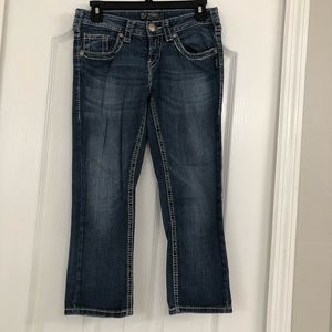 Silver womens Aiko capri low rise jeans blue 25